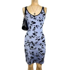 Fairy Grunge 2000's Mini Dress Vine Print Y2K Bodycon Clubwear Whimsygoth Sz XS